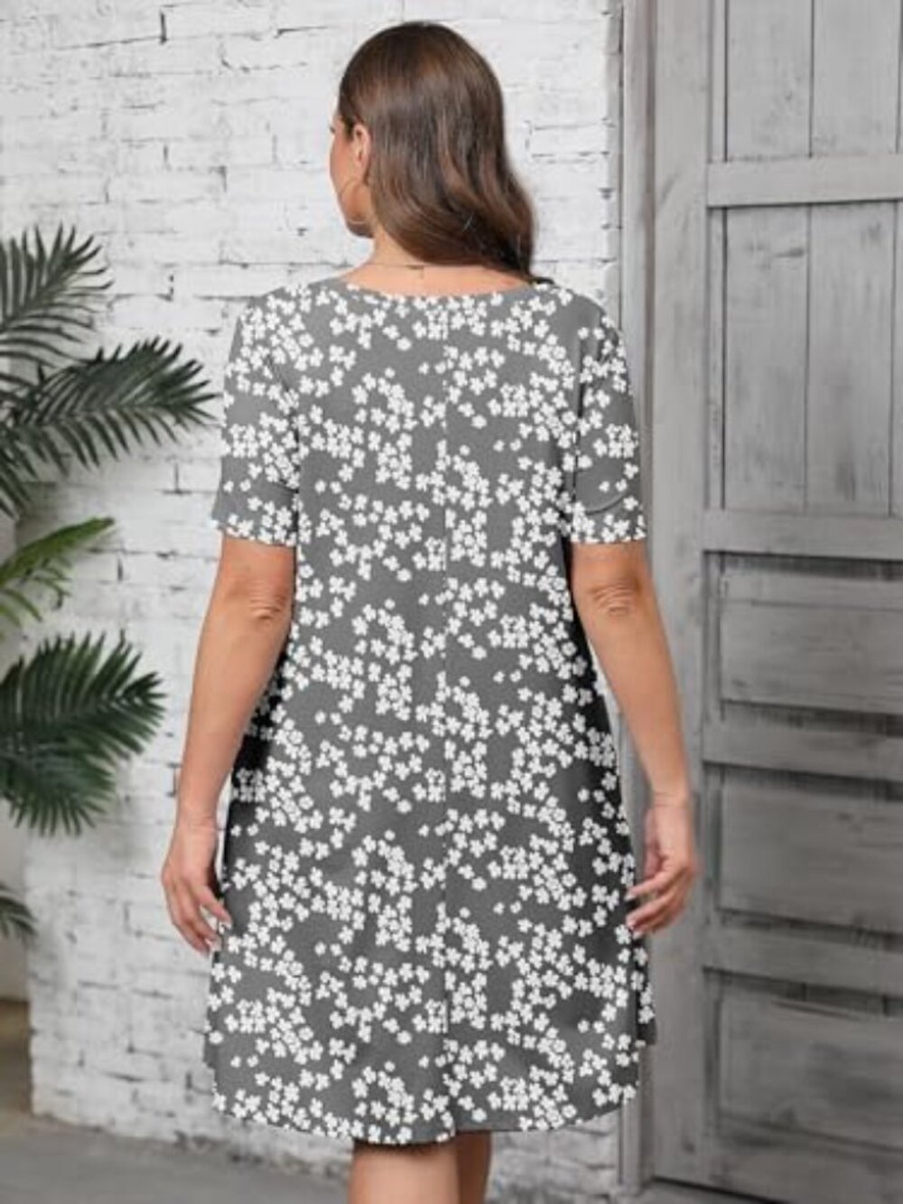 🆕 Plus Size Dress for Women Summer Casual T Shirt Beach Dresses Short Sleeve - Picture 4 of 4
